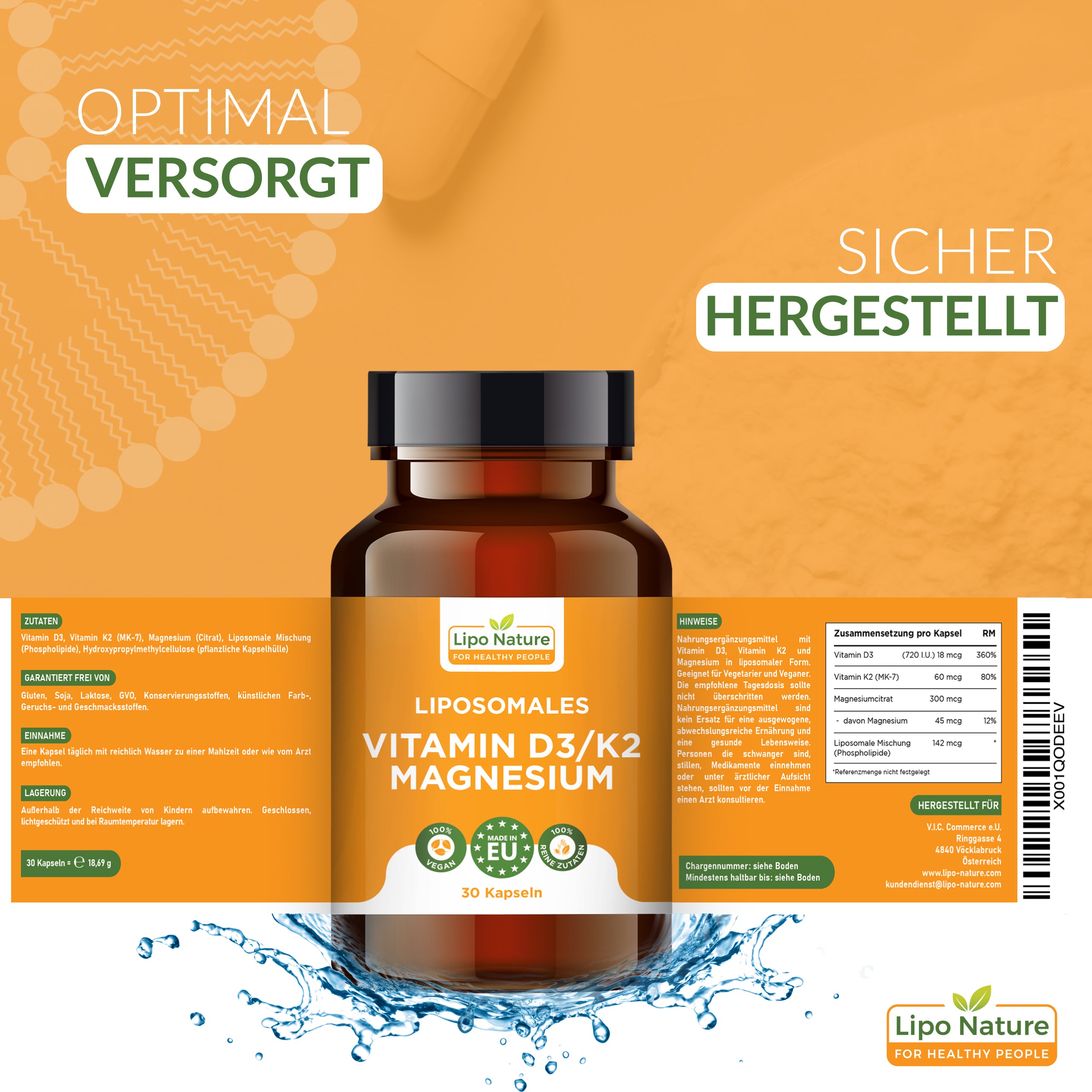 Liposomales Vitamin D3/K2 Magnesium